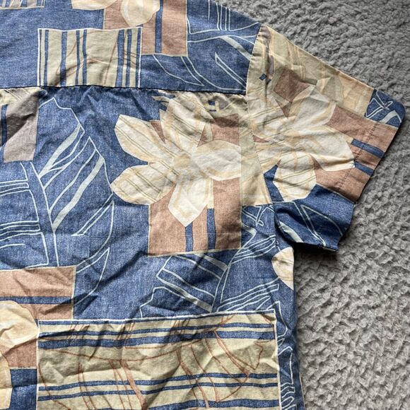 Nani Hawaiian Shirt Womens Small Blue Aloha Floral Button Up Short Sleeve - Picture 12 of 14